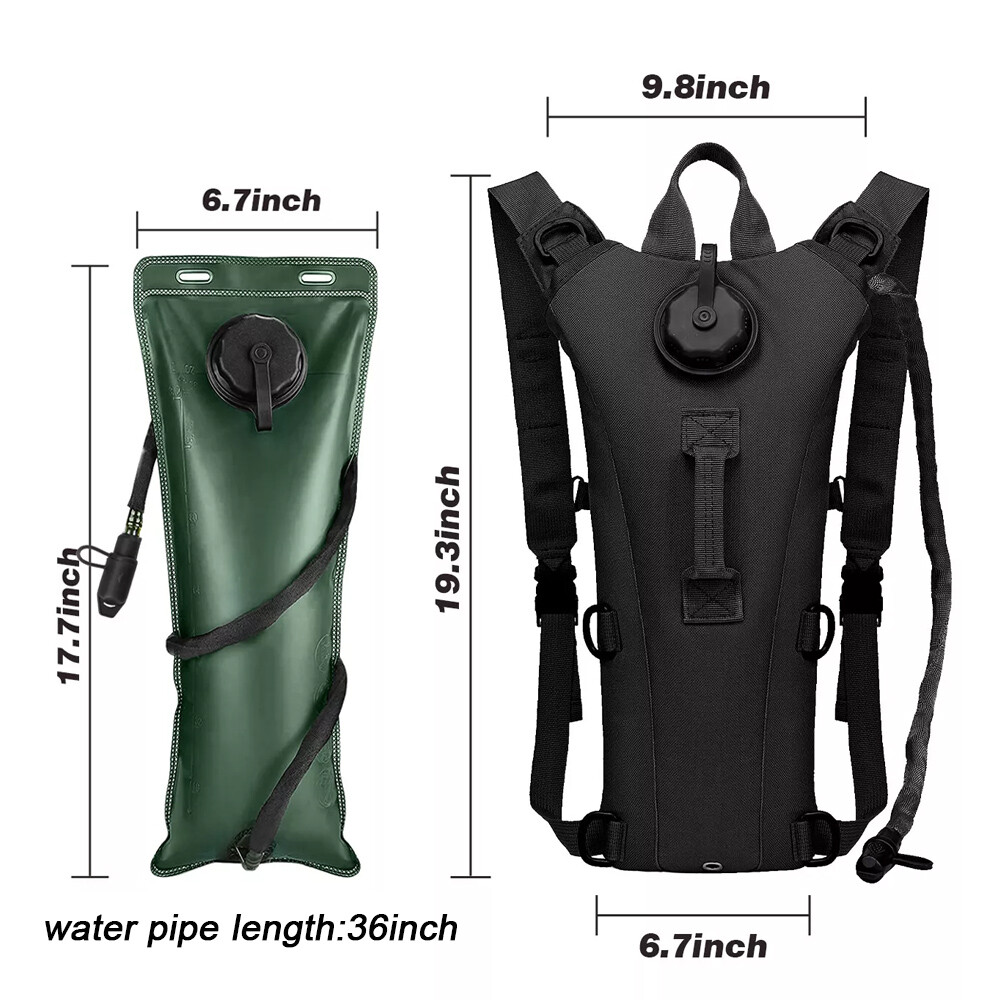 3L Hydration Bladder Camping Water Bag Backpack Tactical Hiking Cycling Pack