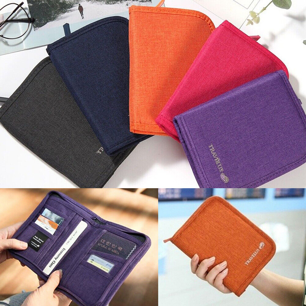 Multi-function Travel Passport Wallet Ticket Document Bag Passport Holder Purse