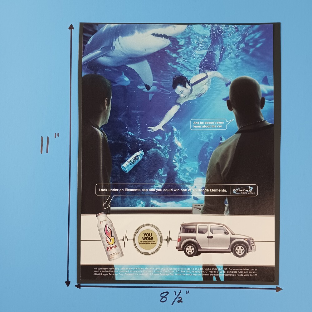 June 2003 Elements Liquid Action w/Honda Print Advertisement