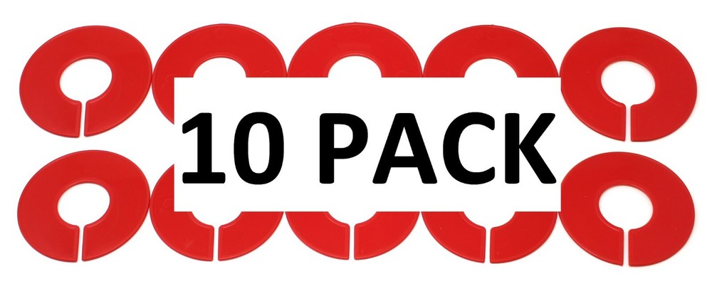 Red Round Plastic Blank Rack Size Dividers - Multi-pack