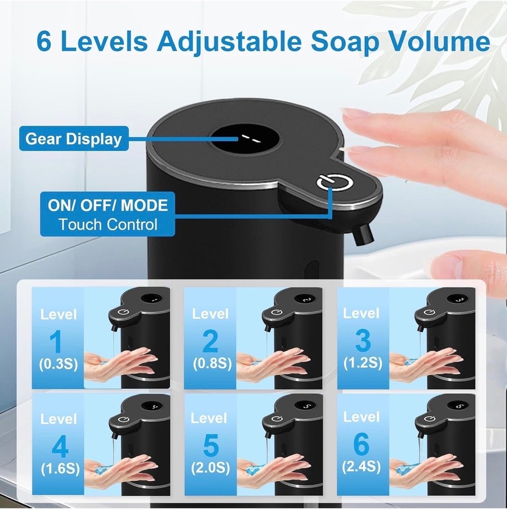 Automatic Soap Dispenser Touchless USB Rechargeable 380ml Sensor Kitchen