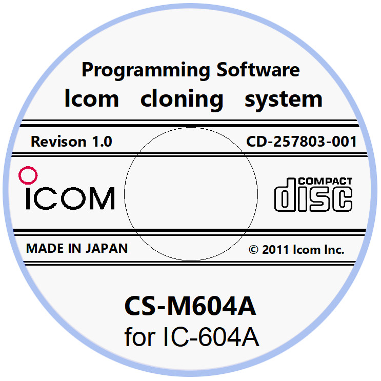 Icom CS-M604A Revision 1.0 Programming Software for IC-M604A Radio