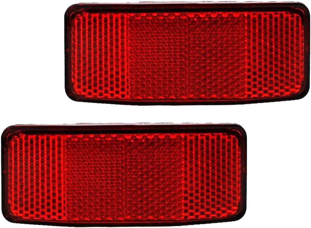 2-Pack Rectangular Red Bike Reflectors, Rear Frame Mount Cycling Warning Acce..