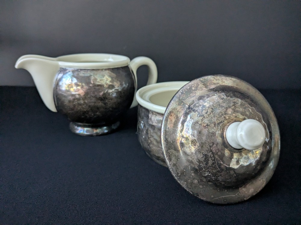 WMF Germany Silver Plated Sugar & Creamer Set Art Deco