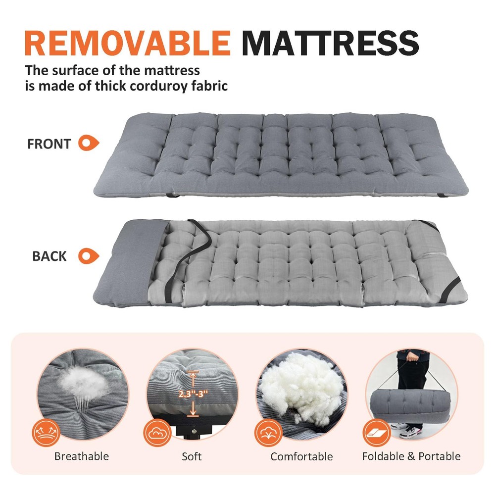 Camping Cot for Adults with Cushion Comfortable, Portable Folding Bed for Sle...
