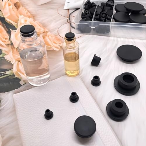 102pcs T-Type Silicone Hole Plugs kit, 8 Size Multi-Purpose Black Silicone