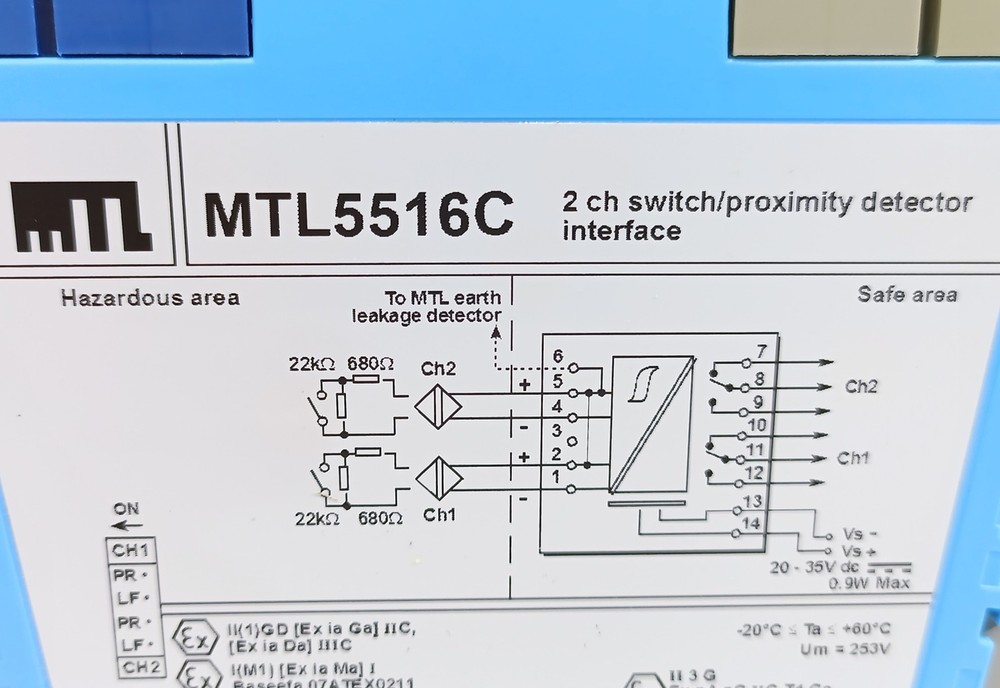 MTL MTL5516C 2-Channel Switch Proximity Detector Interface