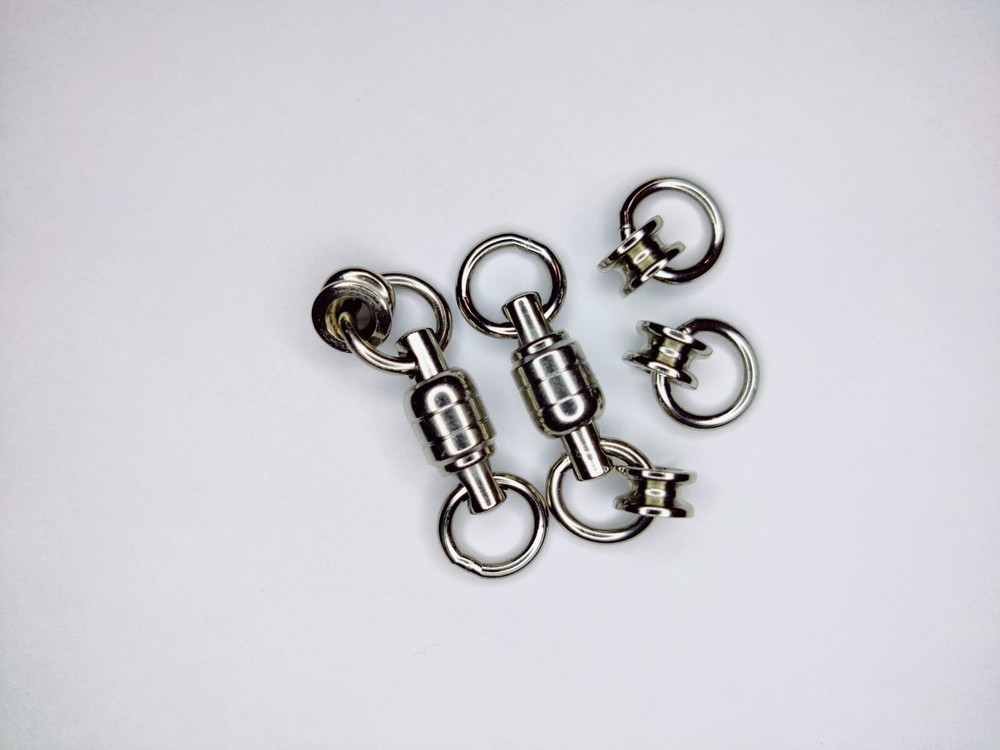Heavy Duty Barrel Swivel and Solid Ring w/ Grommet for Jigging Leaders (2 sets)
