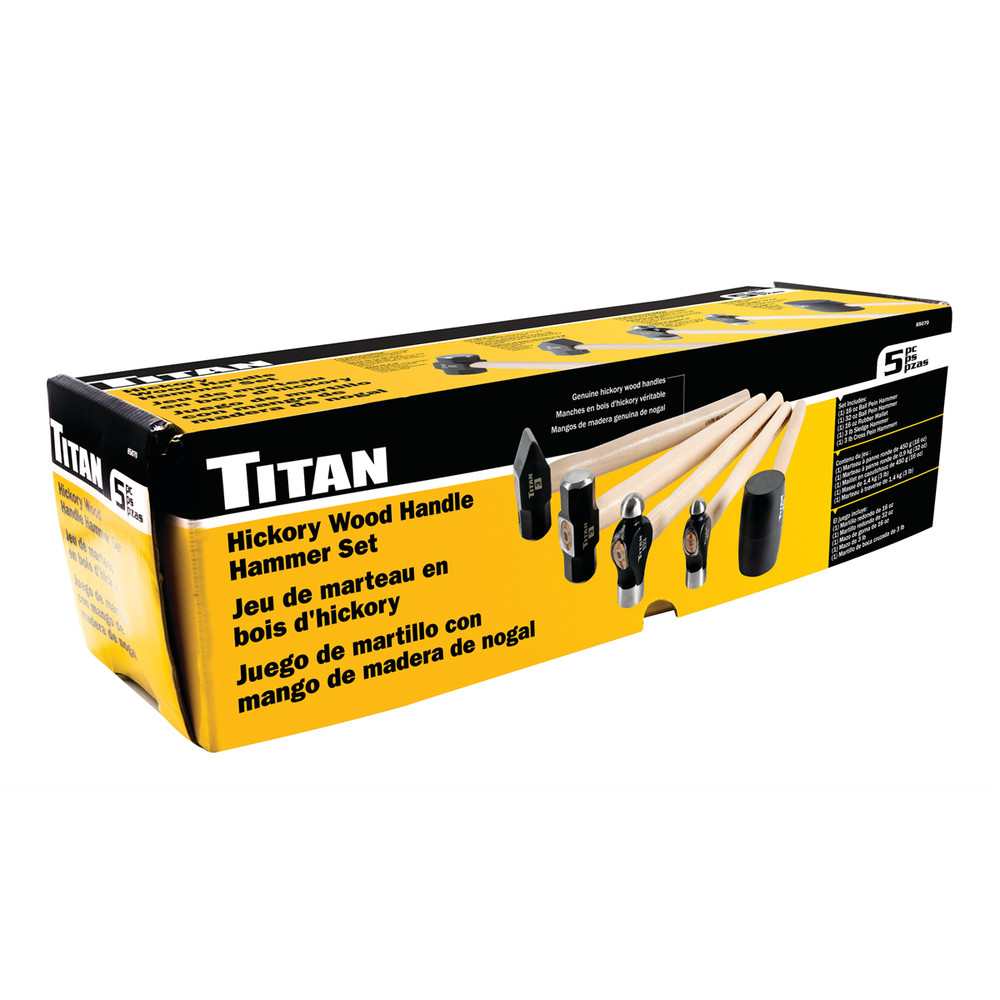 TITAN 5 pc. Hickory Wood Handle Hammer Set