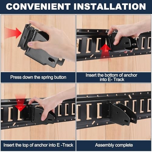 4 Pack E-Track Swivel Wood Beam End Socket, Shelf Brackets for 2x4 & 2x6