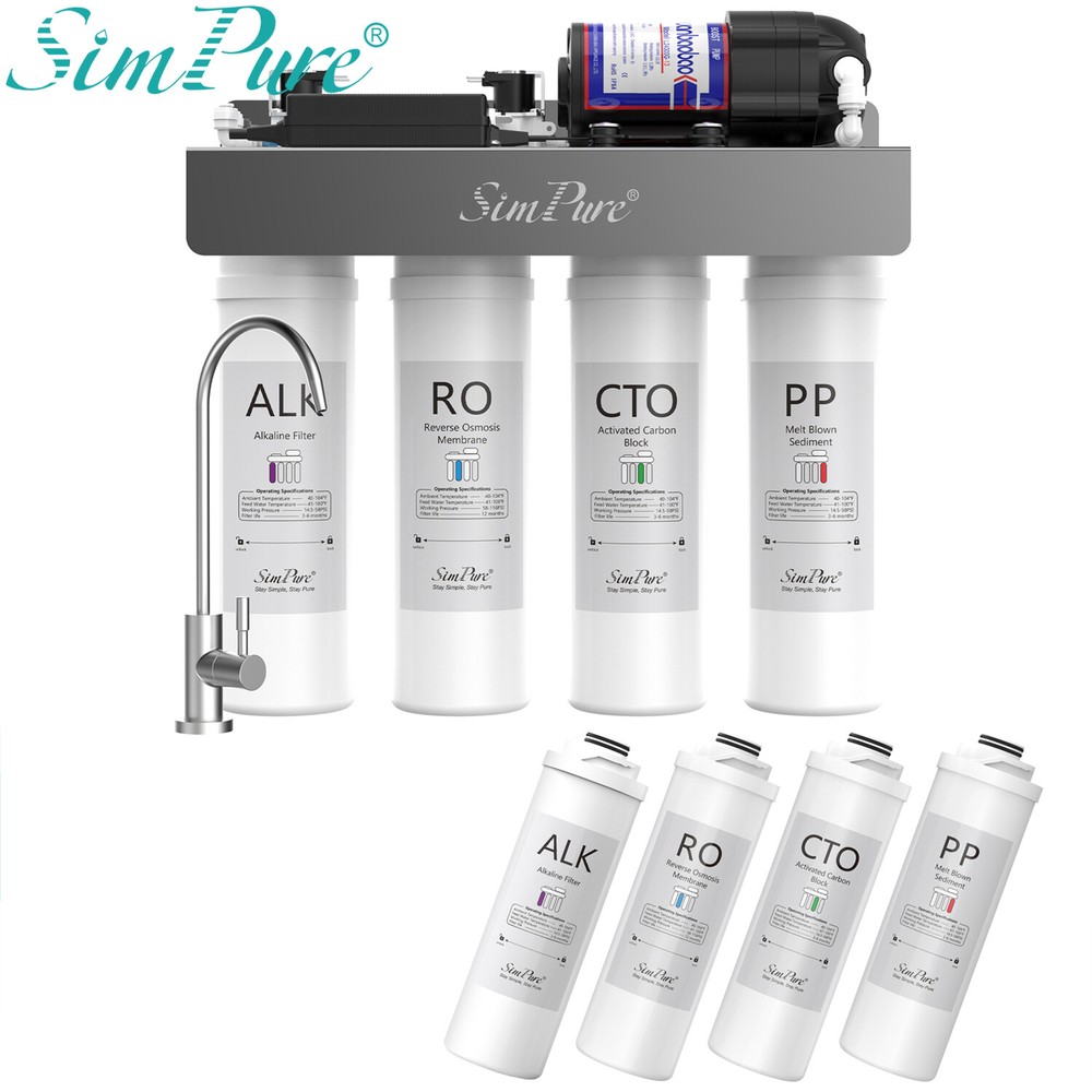 SimPure WP2-400GPD Alkaline Mineral pH+ Drinking Water Reverse Osmosis System