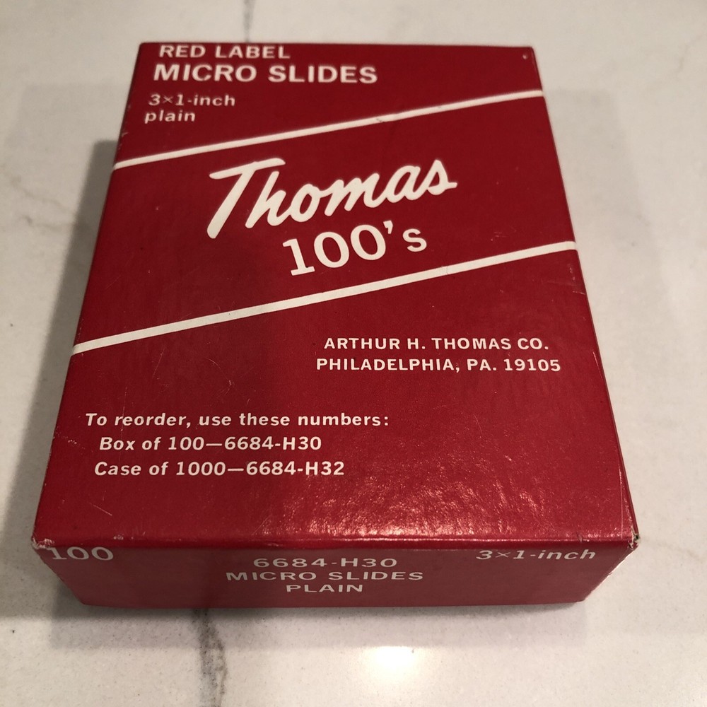 THOMAS RED LABEL MICRO SLIDES 3 X 1 Inch Plain Vintage