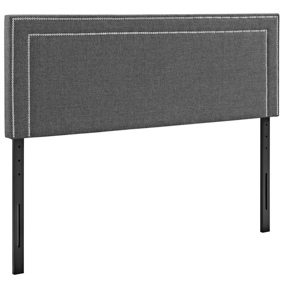 Modway Jessamine Full Upholstered Polyester Fabric Headboard in Gray
