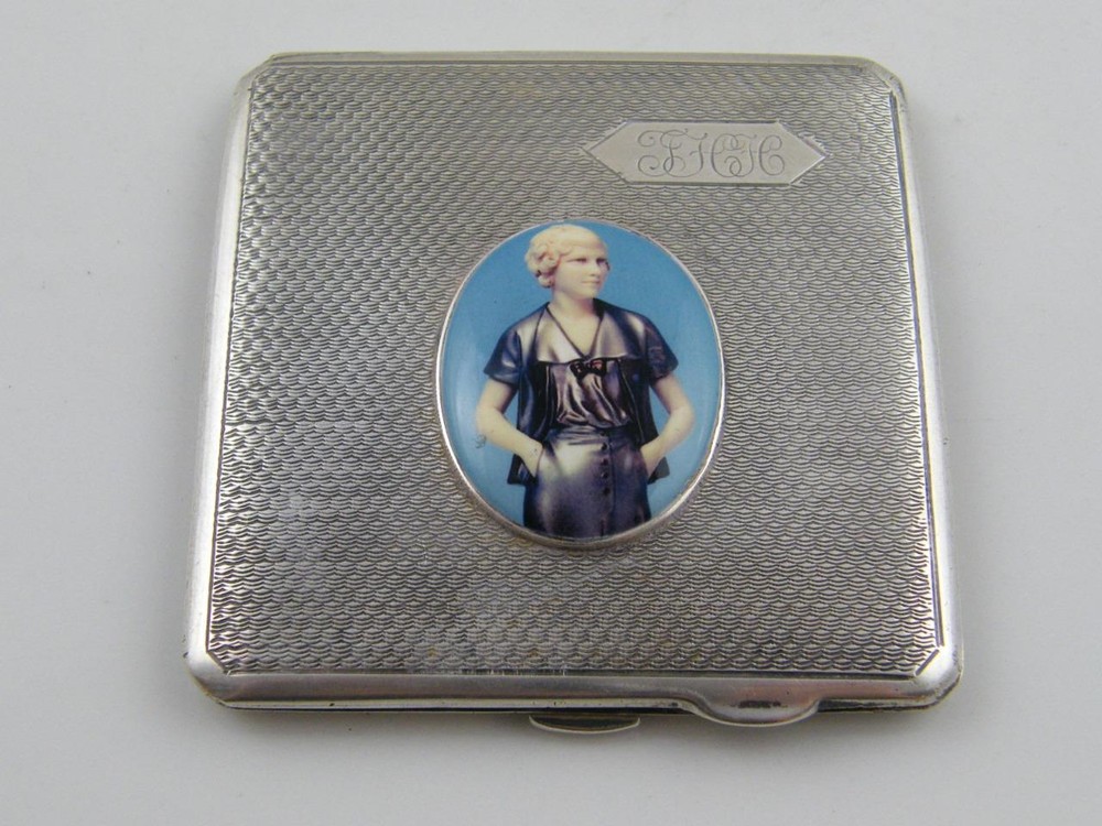 1932 HM SILVER & ENAMEL CIGARETTE CASE - BIRMINGHAM