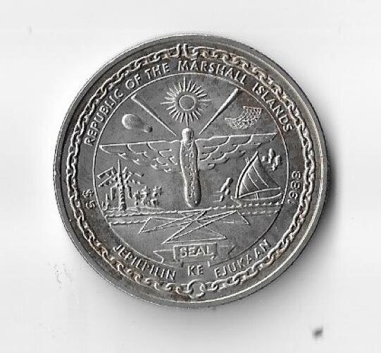 MARSHALL ISLANDS SPACE SHUTTLE DISCOVERY $5 5 DOLLAR COIN