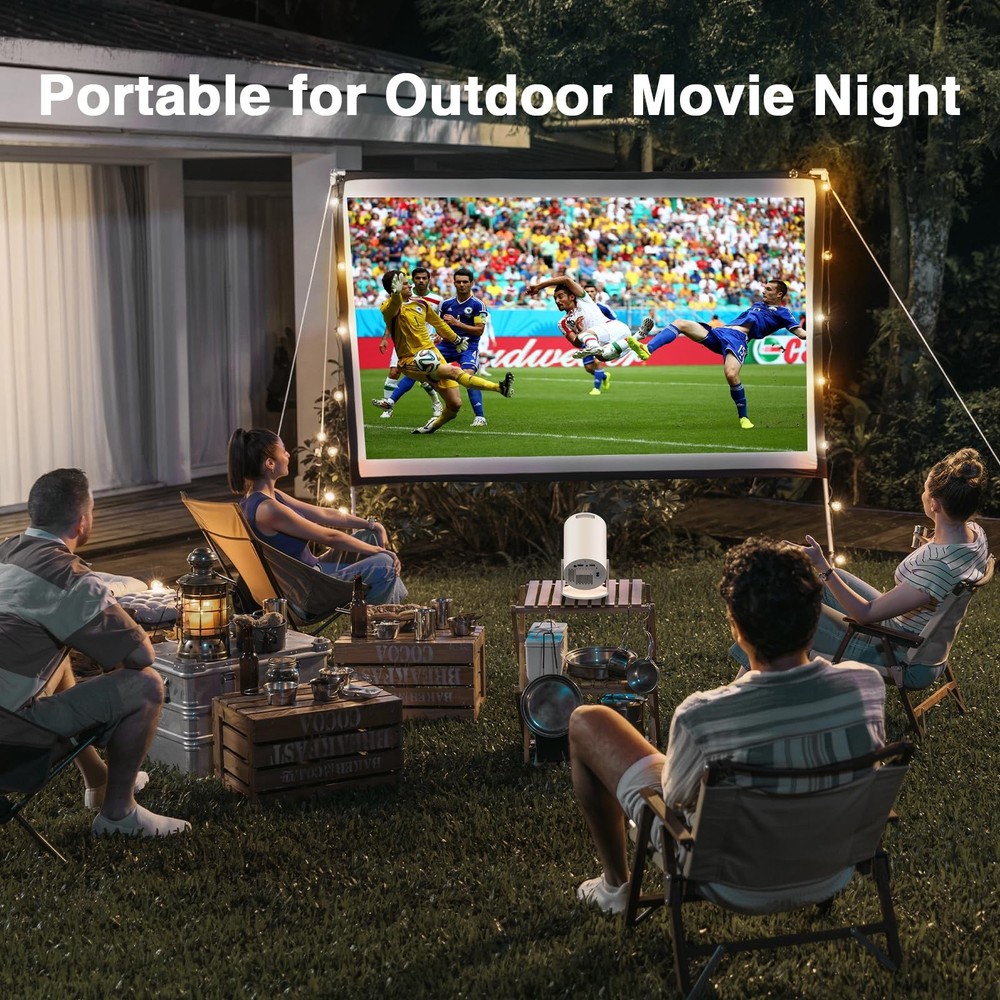 [Electronic Focus with Short Throw] Mini Projector with WiFi 6 and Bluetooth,...