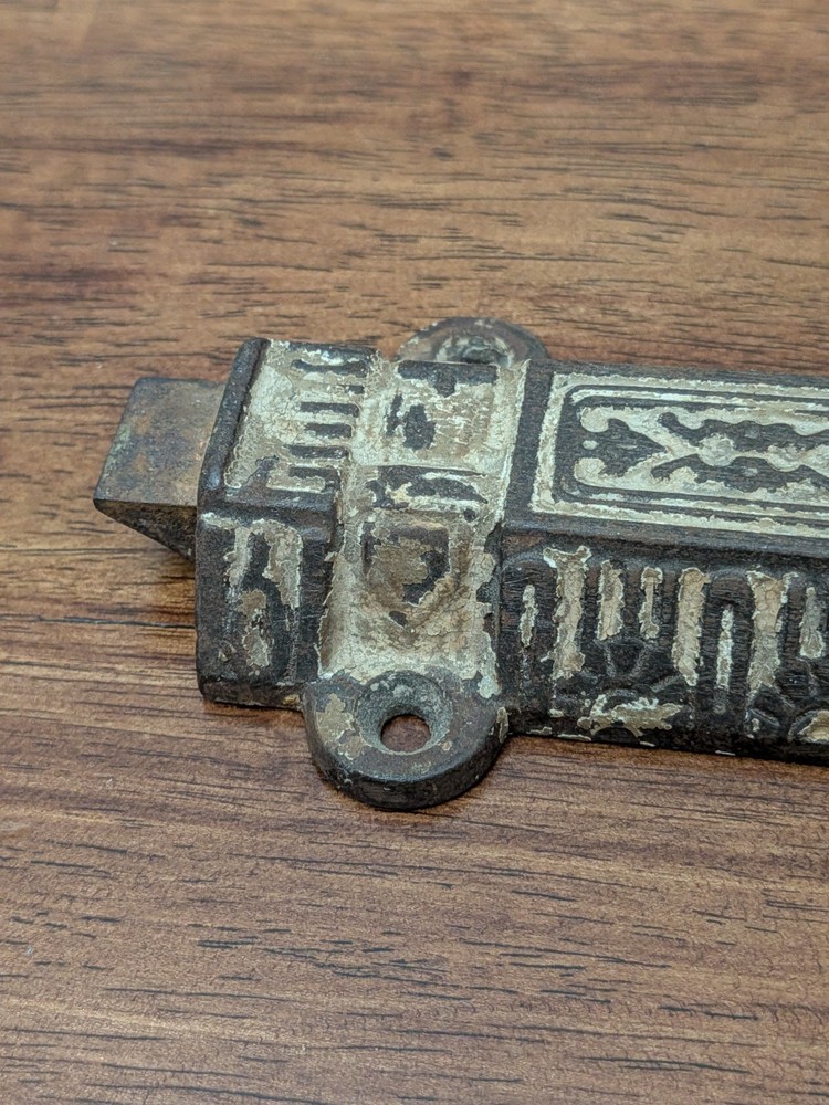 Antique VICTORIAN Spring Loaded Slide Bolt Surface Door Latch Hardware