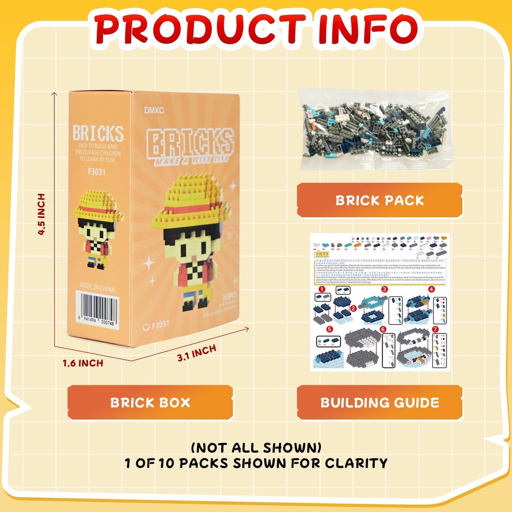 One Piece Style Micro Blocks Bear Set Gift Box | Buy 1 Get 2 Free