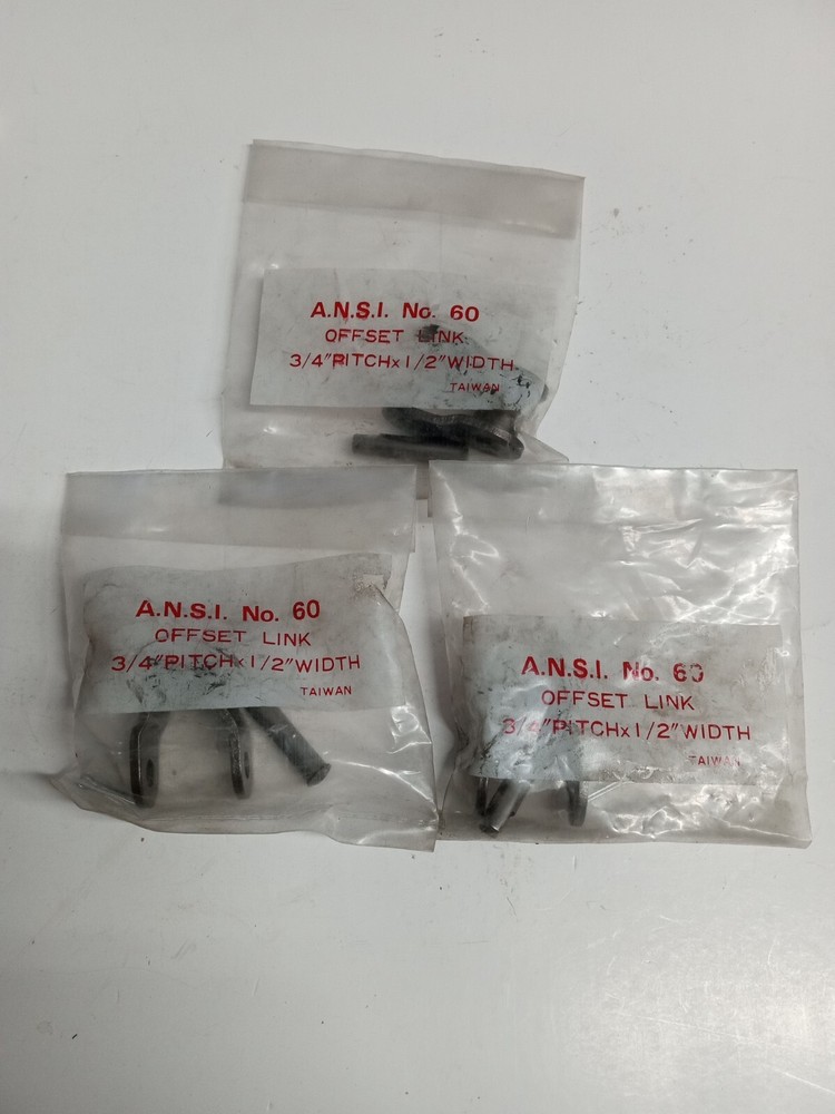 #60 Roller Chain Offset Link, Cotter Pin ** LOT OF 3ea **