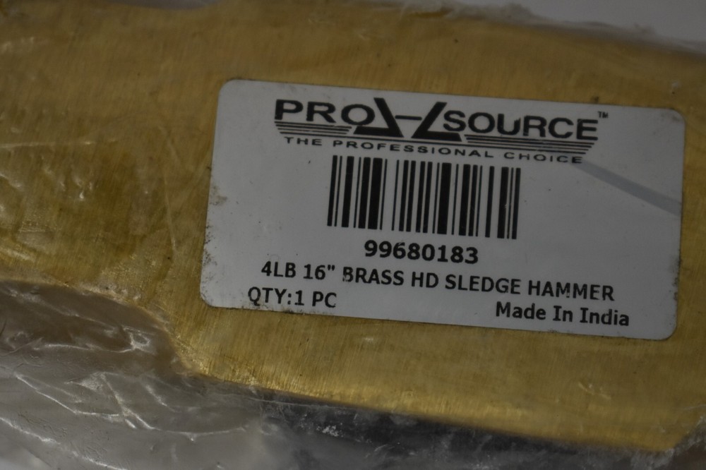 Pro-Source Non sparking Brass Head Sledge Hammer 4 lbs 16" Indestructible