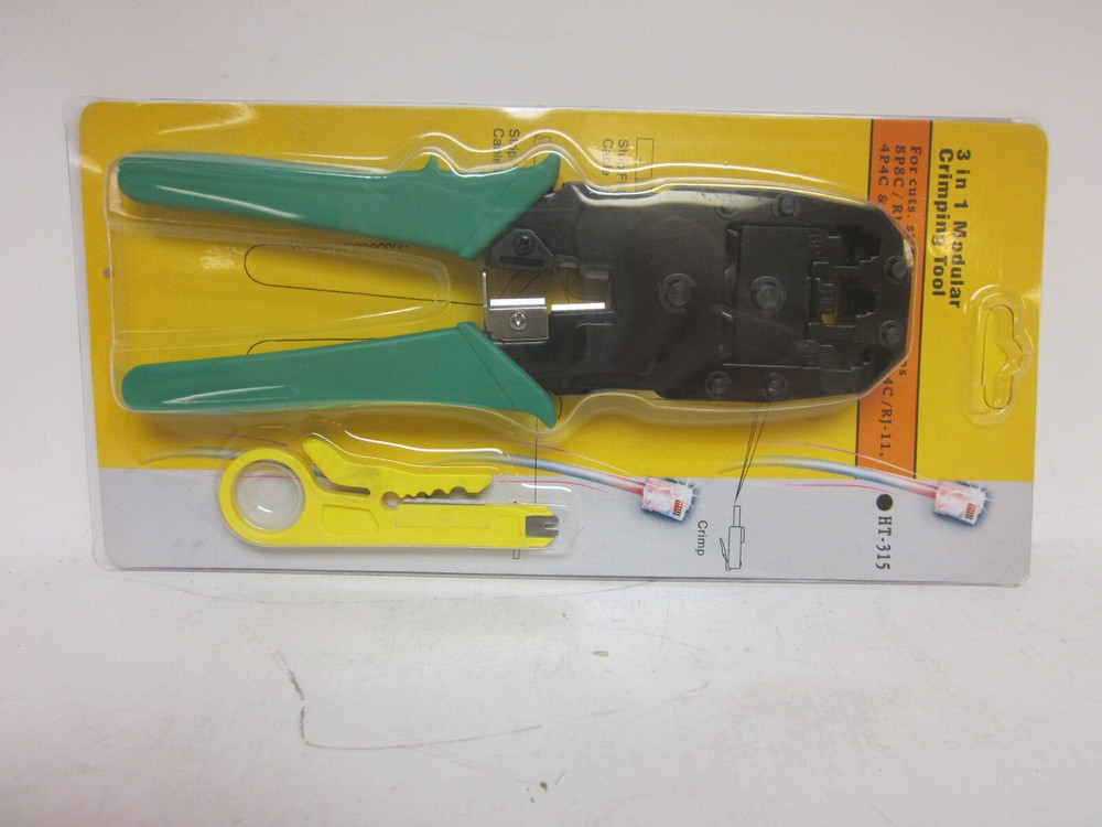RJ45 RJ11 CAT5 LAN Network Cable Tester Crimper Stripper Tool Kit
