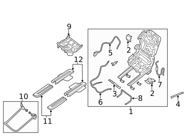 Genuine Nissan Frame Assembly Lower Bracket 88847-3JA0A