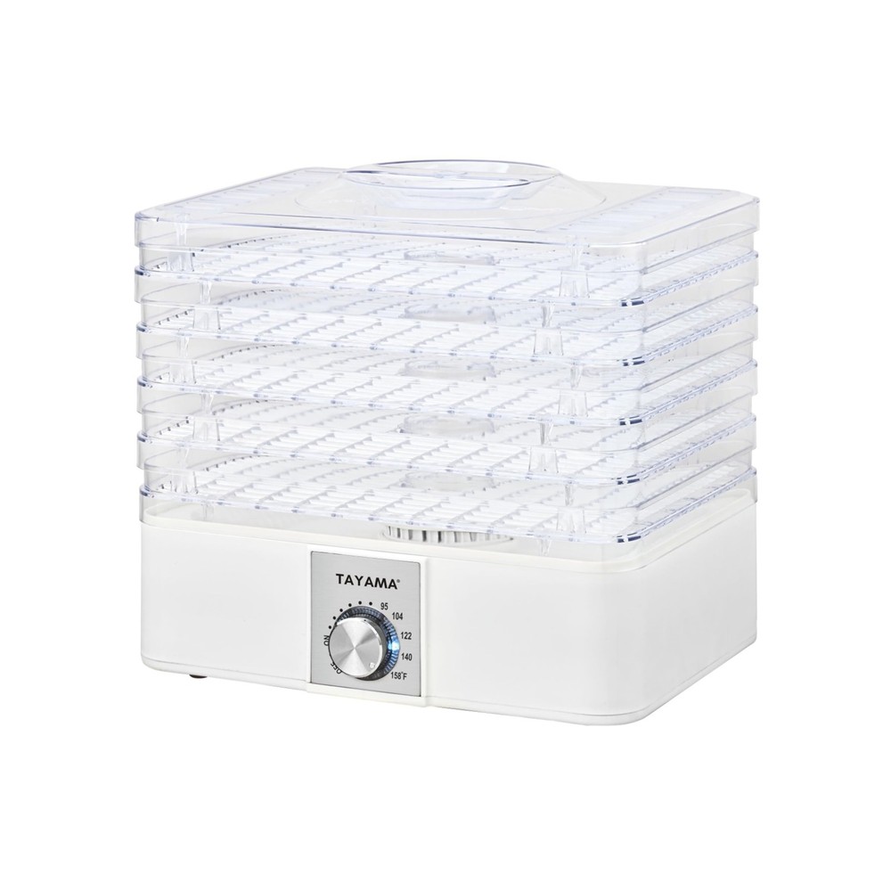 Tayama 5-Tray Stackable Clear Food Dehydrator Large, White