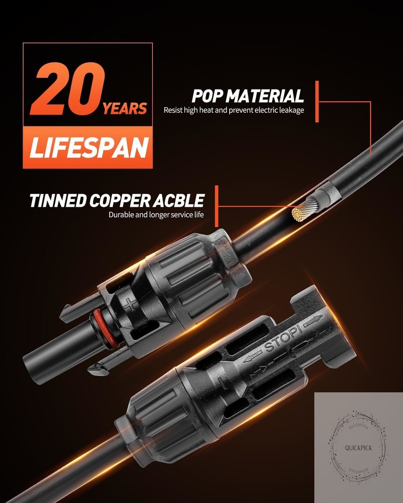 Solar Y Connector - 1 to 6 Parallel Solar Panel Connector, 63cm Extension, High