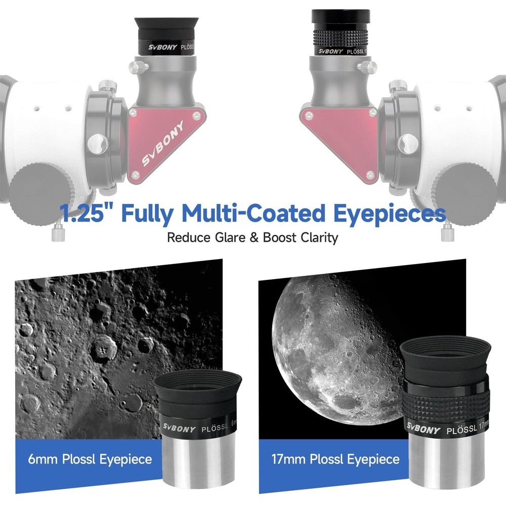 SVBONY SV233 7-Piece Eyepiece & Filter Accessory Kit, Includes Two 1.25” E