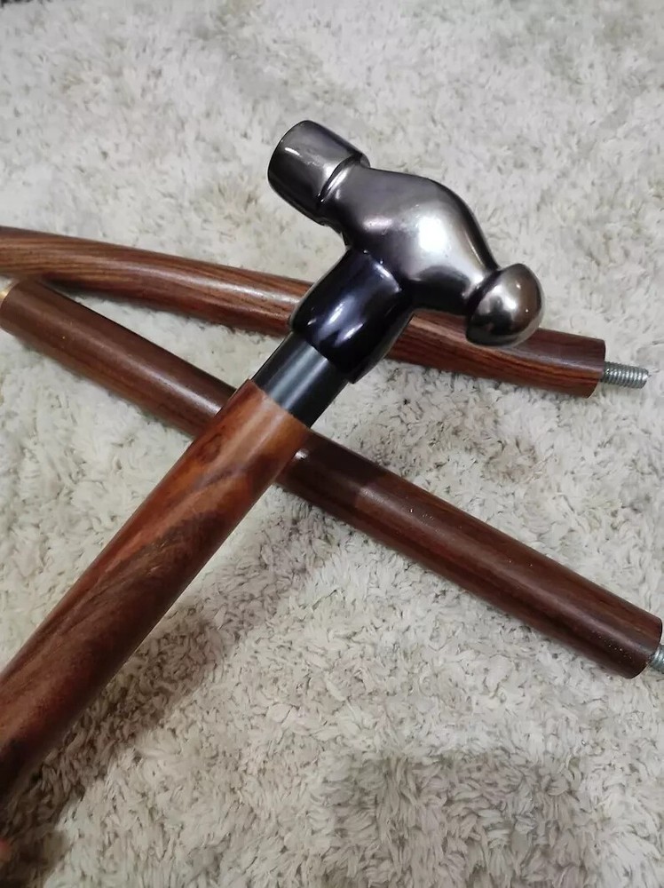 Victorian Blacksmith Hammer Handle Walking Stick Handcrafted