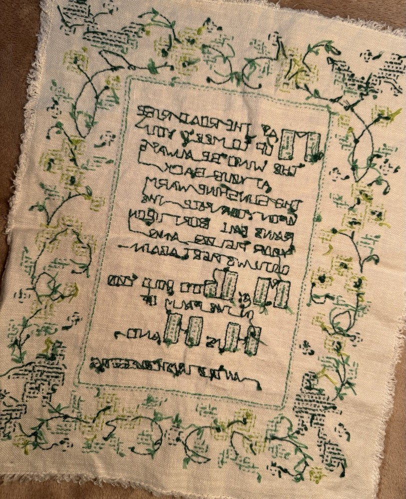 Finished.cross Stitch Sampler Vintage 40s Irish St Patrick’s Day Decor