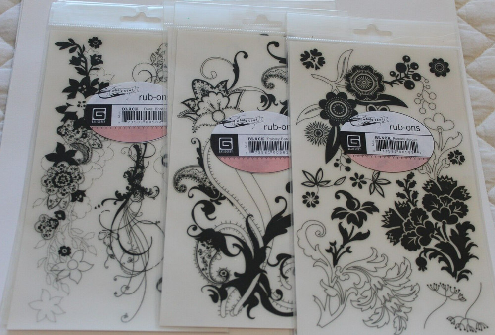 BASICGREY 3  Wholy Cow Discontinued rub-ons Borders New