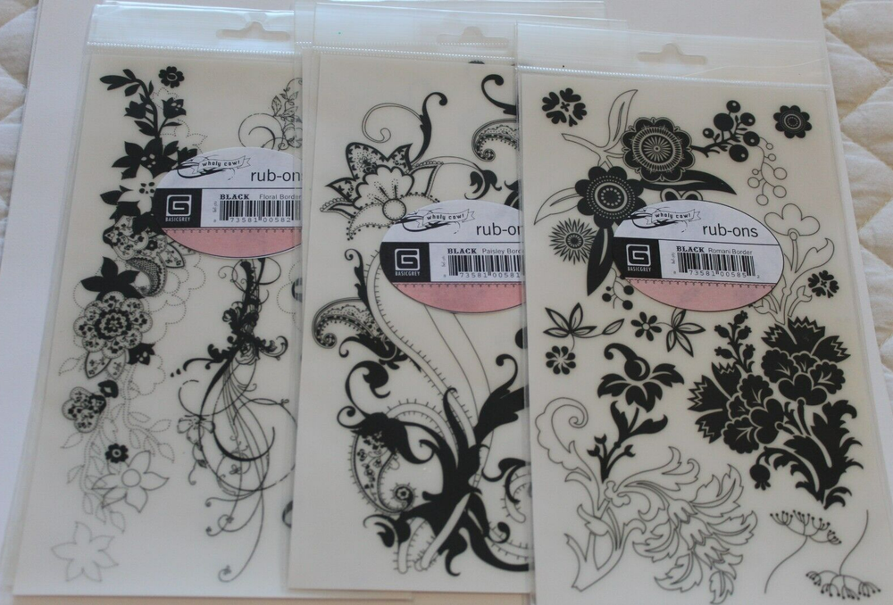 BASICGREY 3 Wholy Cow Discontinued rub-ons Borders New