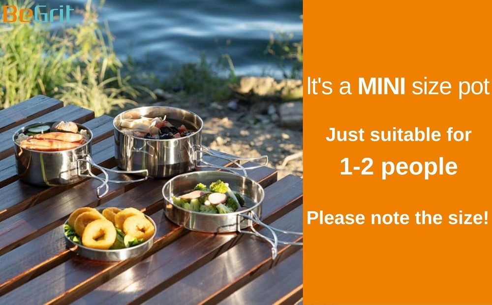 Backpacking camping cookware mini picnic camping pots and pans set