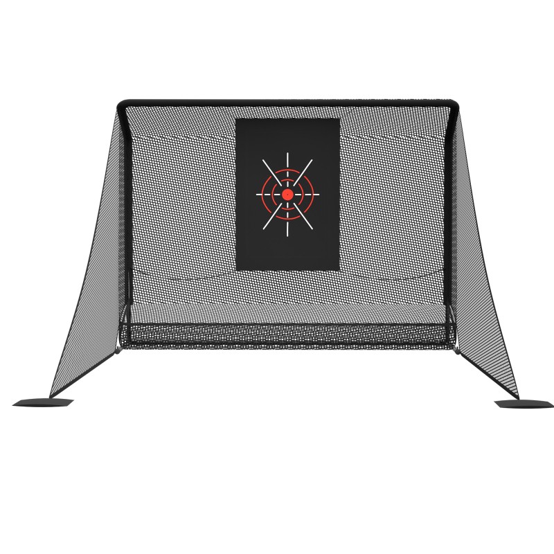 Heavy Duty Golf Practice Net 10x7ft Steel Frame Hitting Cage with Target Cloth
