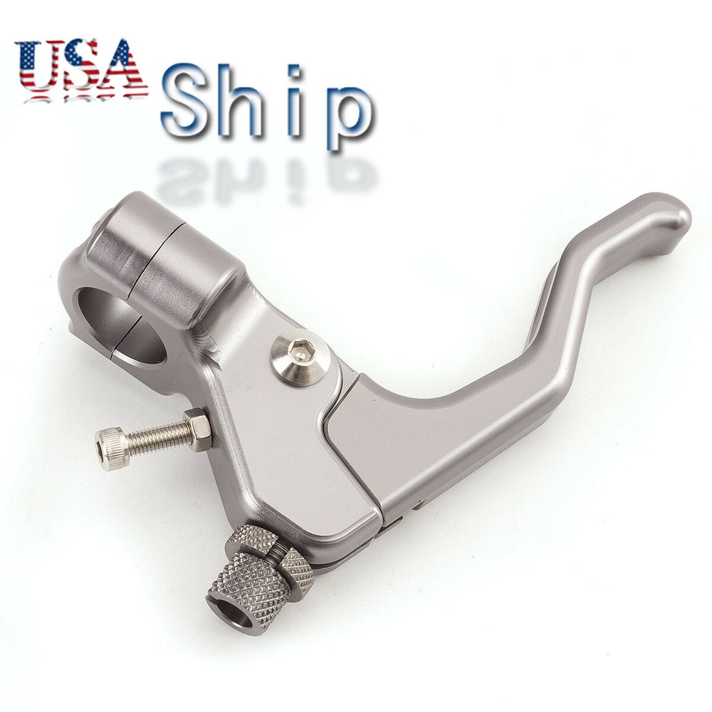 Universal CNC Short Motorcycle Clutch Lever Silver Stunting (1 Finger Easy Pull)