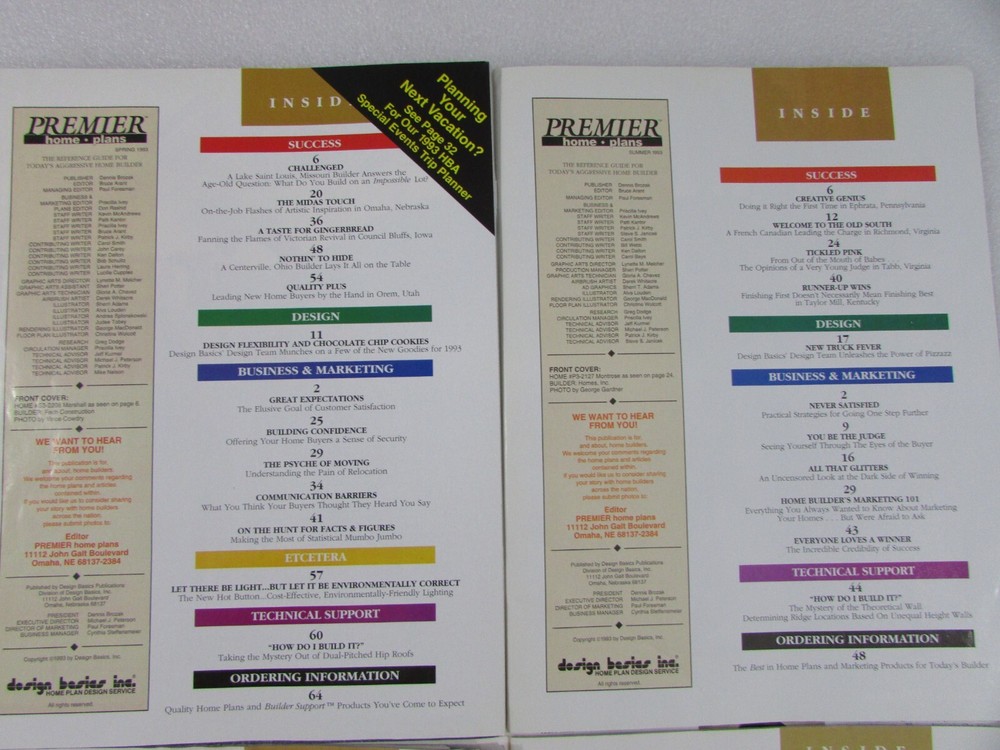 5 Premier Home Plans Catalog: Reference Guide for Today's Home Builder '93- '94
