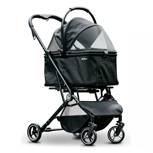 4 Wheels Pet Stroller, Dog Stroller for Small/Medium Dogs and Cats Small-Glide