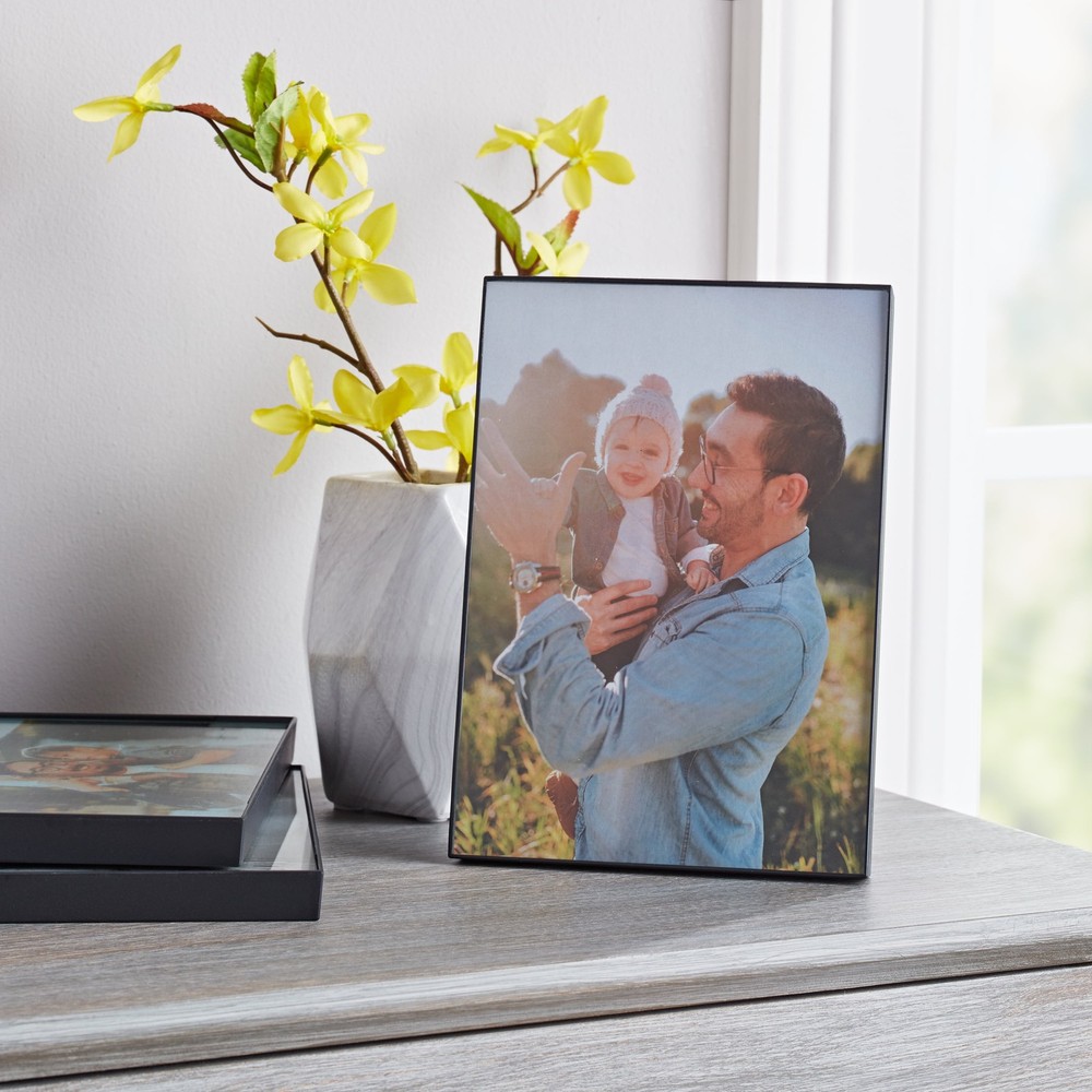 (4 pack) MS 5x7 Front Loading Tabletop / Wall Picture Frame, Black