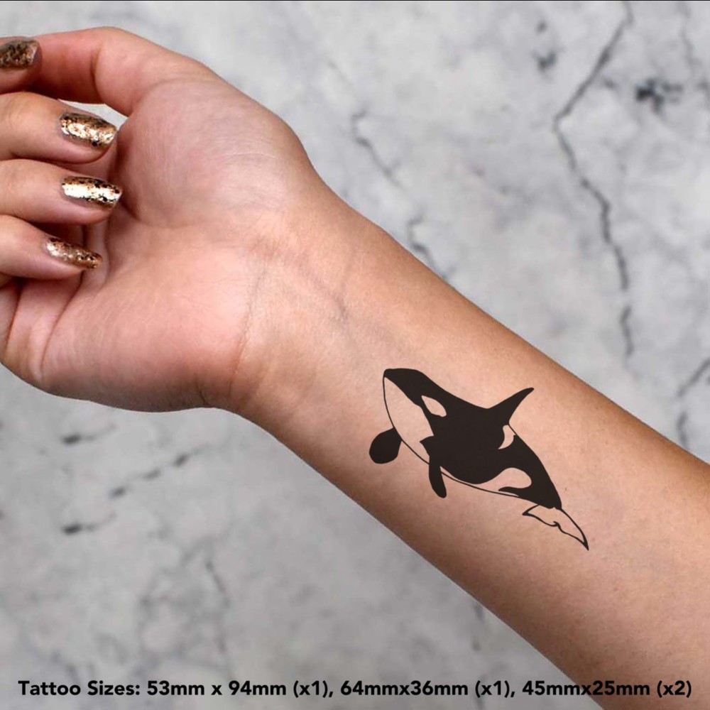 4 x 'Killer Whale' Temporary Tattoos / Transfers (TO00001555)