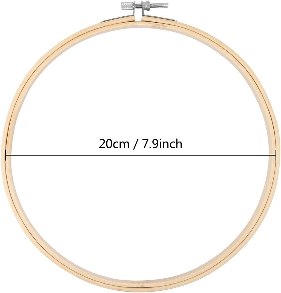 Versatile 2-Pack 7.9 Inch Bamboo Cross Stitch Hoops for Easy Sewing Projects