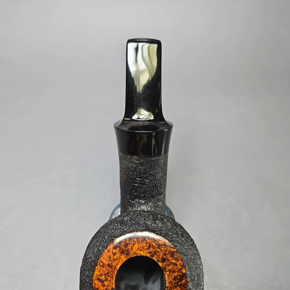 Yang Kun Partially Sandblasted Rhodesian Handmade Briar Pipe, New