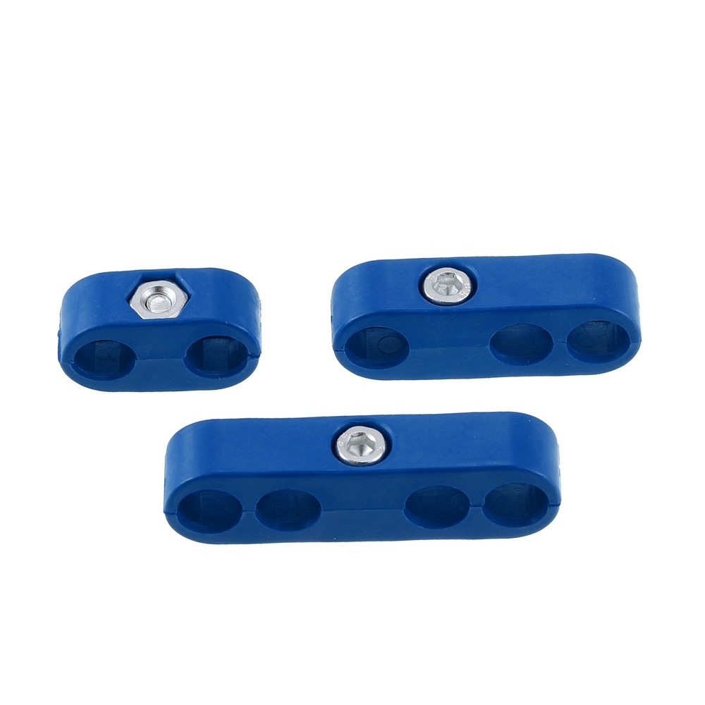 Universal Pack (12) 8mm Car Spark Plug Wire Separator Organizer Clamp Blue