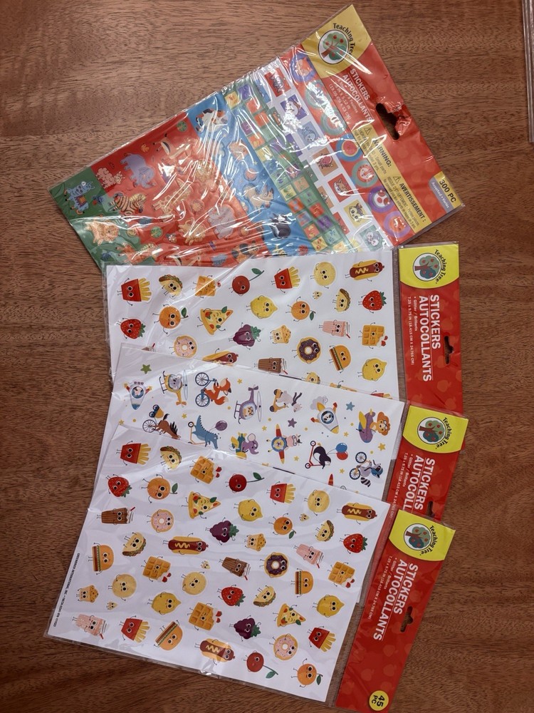 Teaching Tree Assorted Animals Stickers 300 Pcs Plus 3-45 Pc Packs