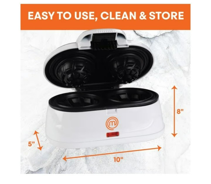 Masterchef Double waffle cone bowl maker makes 2- 4" bowls at once