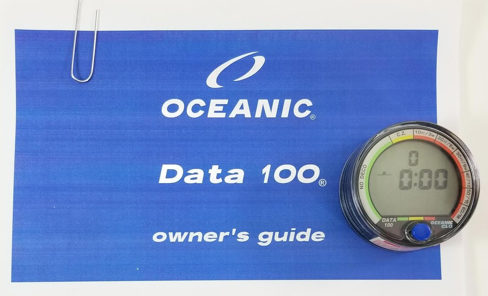 Oceanic Data 100 Puck Scuba Dive Computer Module + Manual #5823
