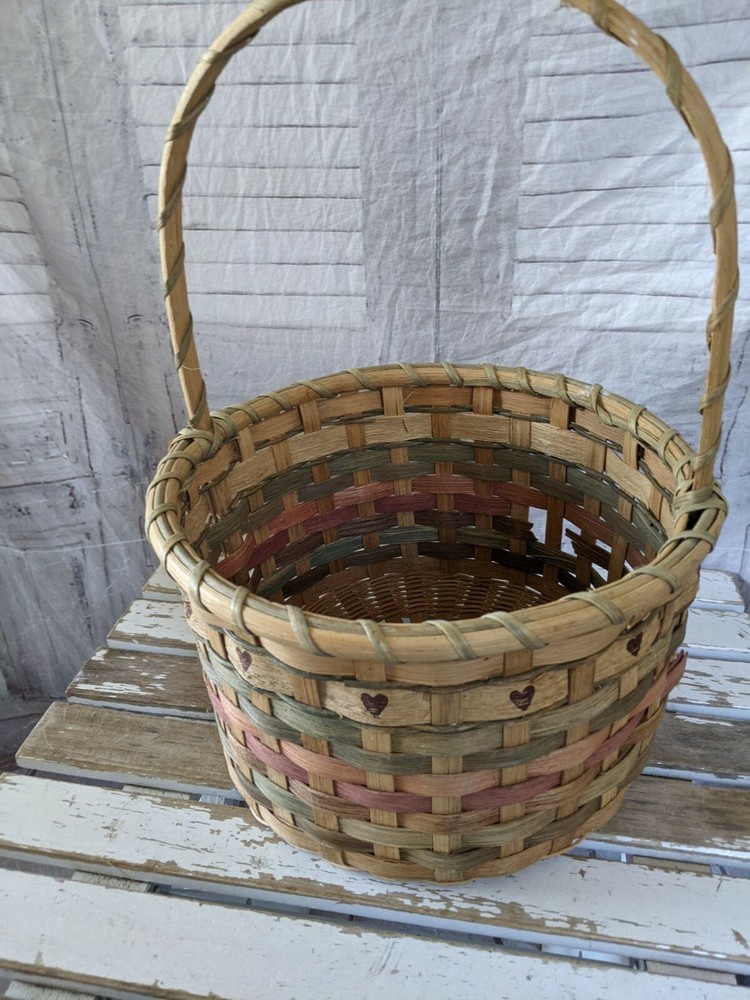 Wicker heart basket spring decor kitchen home
