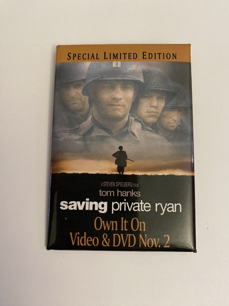 Saving Private Ryan On Video & DVD Pin Back Button P139