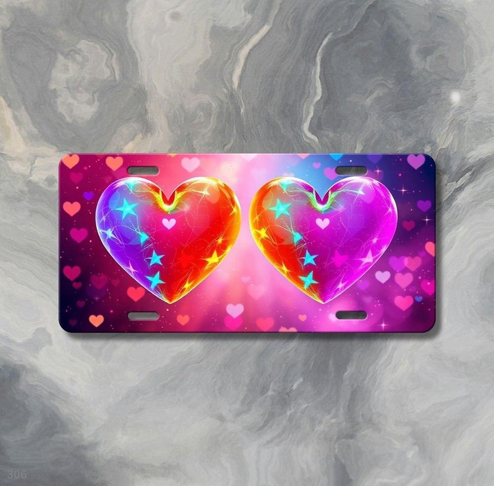 Beautiful Hearts License Plate Personalized Auto Tag Unique Gift