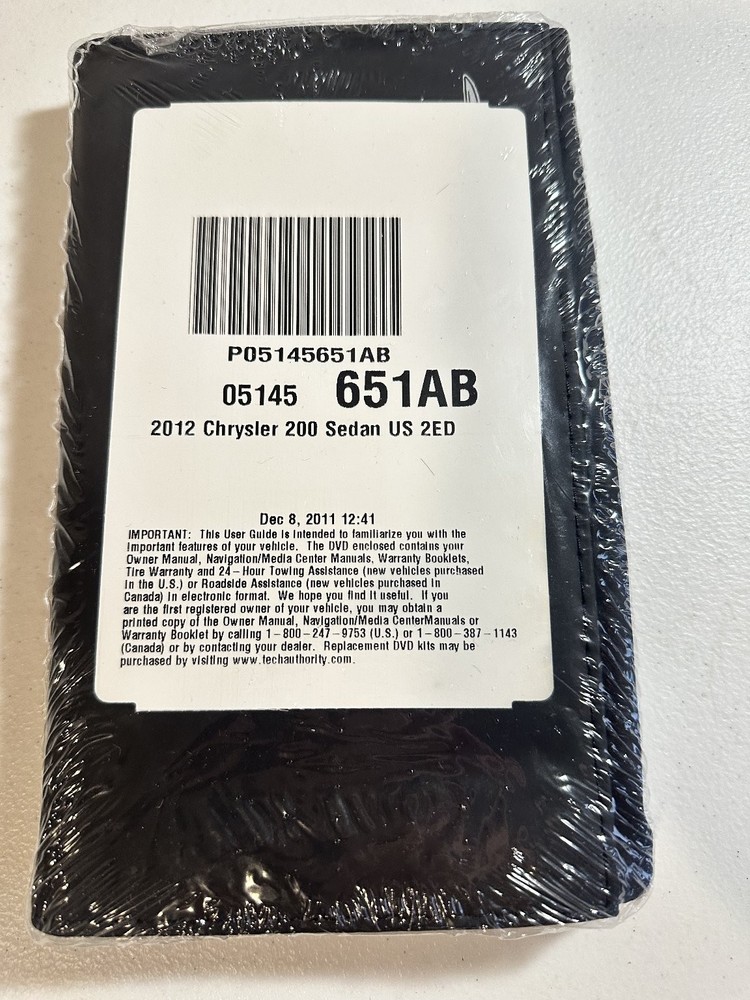 2012 Chrysler 200 Owner's Manual Set